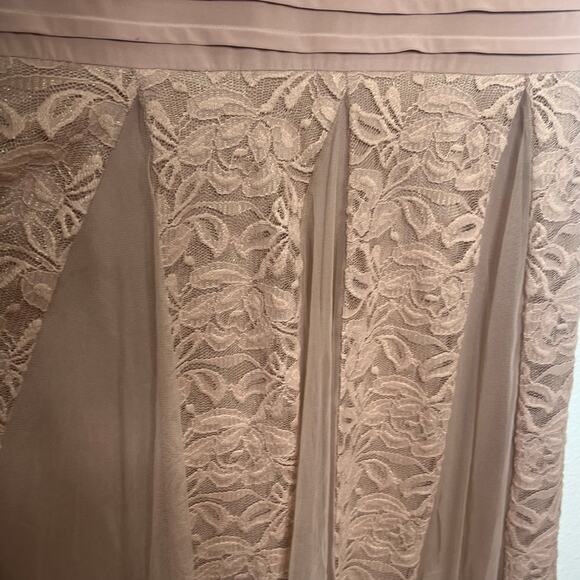 CANDALITE PETITE Sleeveless Lace Floral Evening Dress Mermaid Hem Pink Size LP - Picture 7 of 12